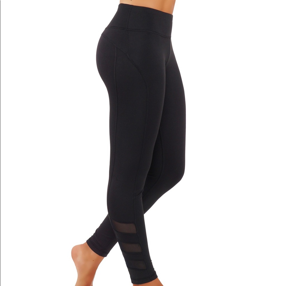 Black Mesh Design Leggings
